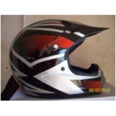 Black and white open face helmet 